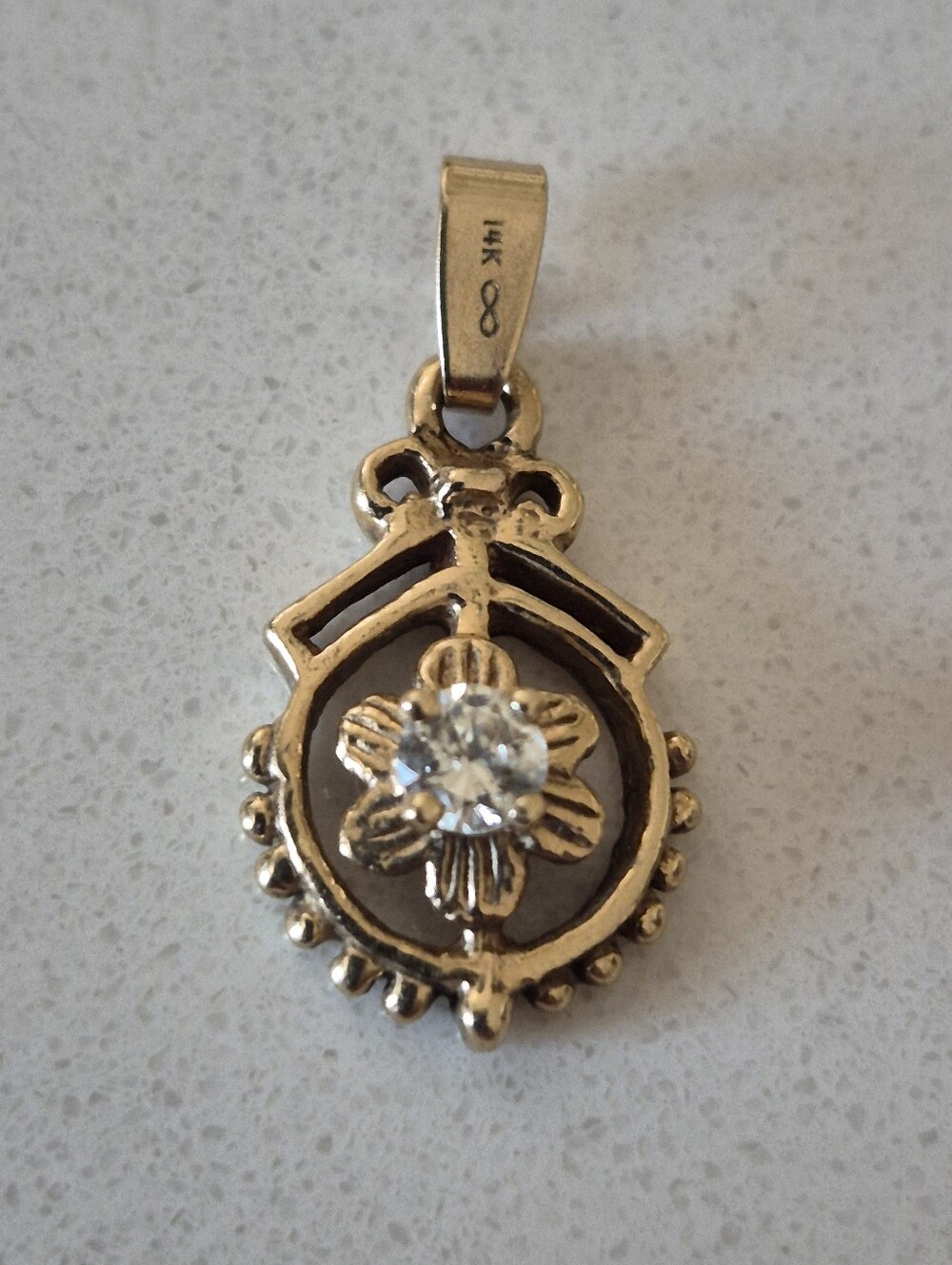 14K Gold Diamond Pendant